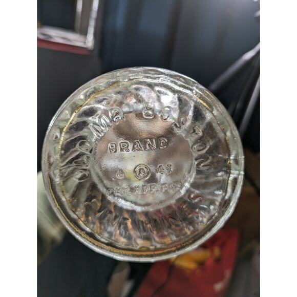 Two Vintage Old Mr. Boston Brand Embossed Clear Wine Decanter Bottle - Picture 2 of 5